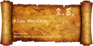 Kiss Bertina névjegykártya